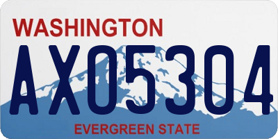 WA license plate AXO5304