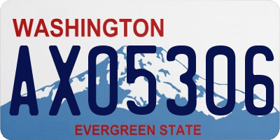 WA license plate AXO5306