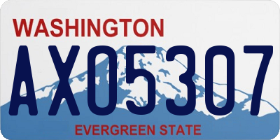 WA license plate AXO5307