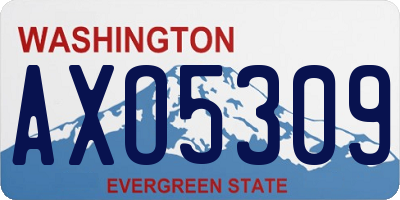 WA license plate AXO5309