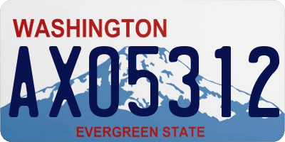 WA license plate AXO5312