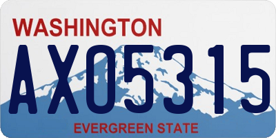 WA license plate AXO5315