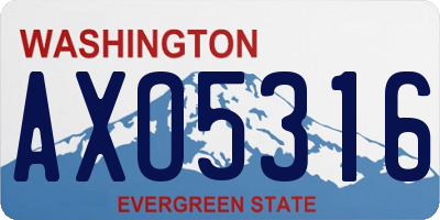WA license plate AXO5316