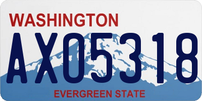 WA license plate AXO5318