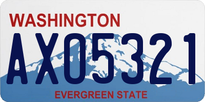 WA license plate AXO5321