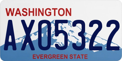 WA license plate AXO5322