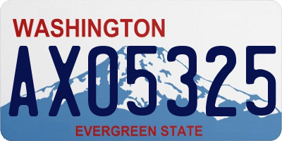 WA license plate AXO5325