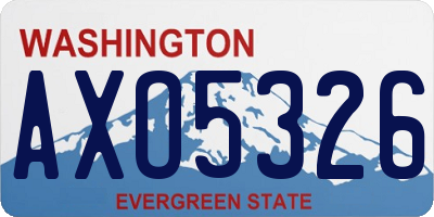 WA license plate AXO5326