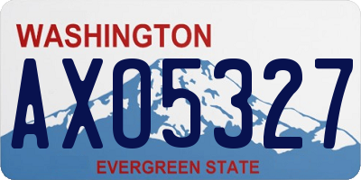 WA license plate AXO5327