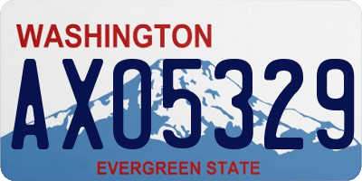 WA license plate AXO5329