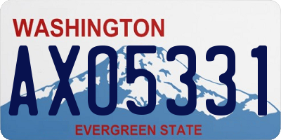 WA license plate AXO5331