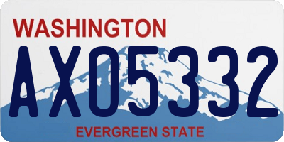 WA license plate AXO5332