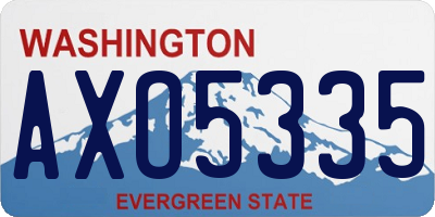 WA license plate AXO5335