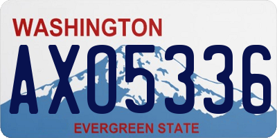 WA license plate AXO5336