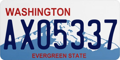 WA license plate AXO5337