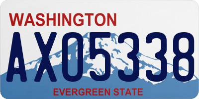 WA license plate AXO5338