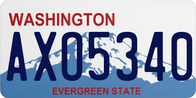 WA license plate AXO5340