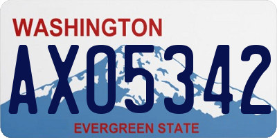 WA license plate AXO5342