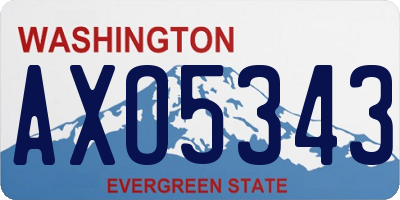 WA license plate AXO5343