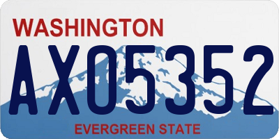 WA license plate AXO5352