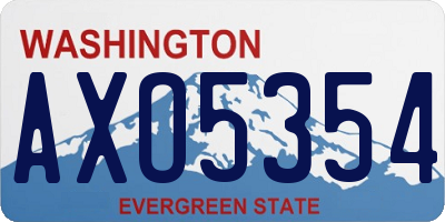 WA license plate AXO5354