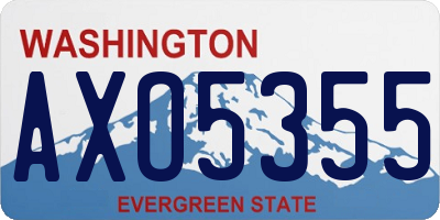 WA license plate AXO5355