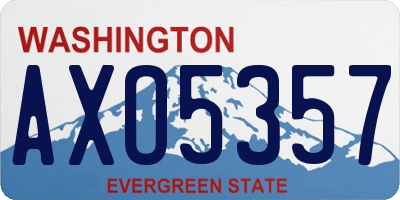 WA license plate AXO5357