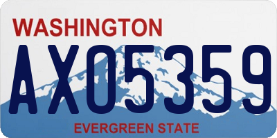 WA license plate AXO5359