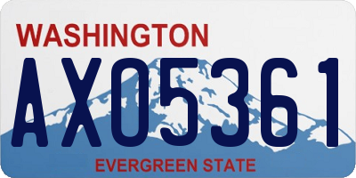WA license plate AXO5361