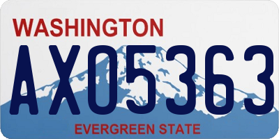 WA license plate AXO5363