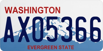WA license plate AXO5366