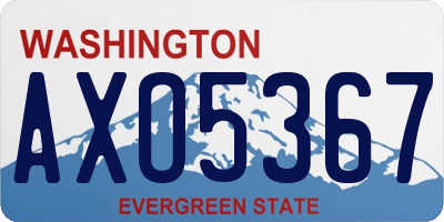 WA license plate AXO5367