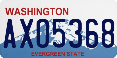 WA license plate AXO5368