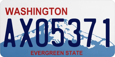 WA license plate AXO5371