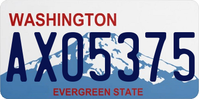 WA license plate AXO5375