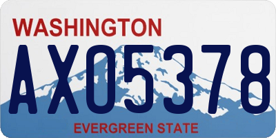 WA license plate AXO5378