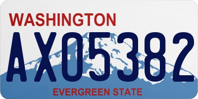 WA license plate AXO5382