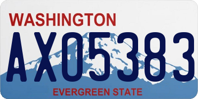 WA license plate AXO5383