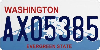 WA license plate AXO5385