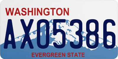 WA license plate AXO5386