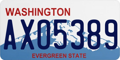 WA license plate AXO5389