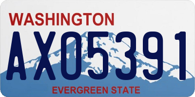 WA license plate AXO5391
