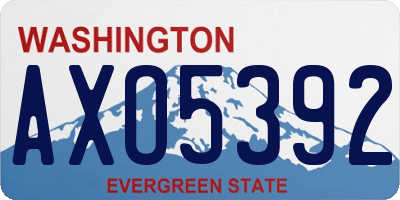 WA license plate AXO5392
