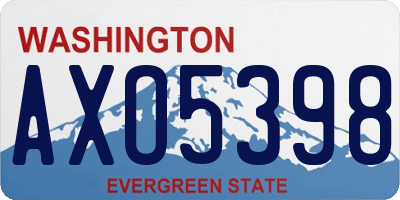WA license plate AXO5398