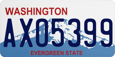 WA license plate AXO5399