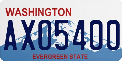 WA license plate AXO5400