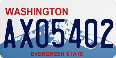 WA license plate AXO5402