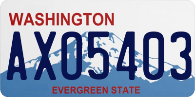 WA license plate AXO5403