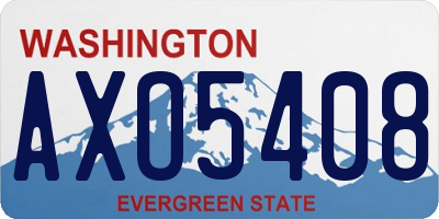 WA license plate AXO5408