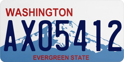 WA license plate AXO5412